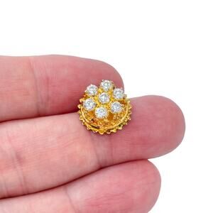Estate Gold-Tone Sterling Silver 925 Cubic Zirconia Cluster Pendant
